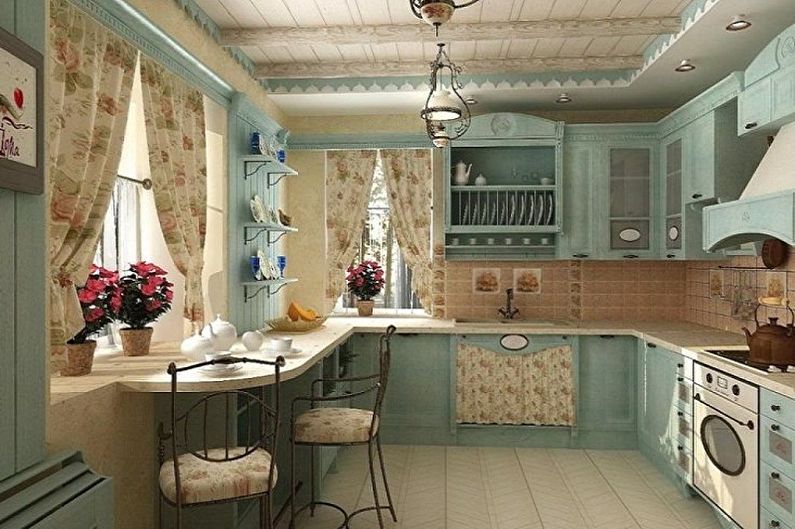 Küche 3 x 3 Meter im Provence-Stil - Innenarchitektur