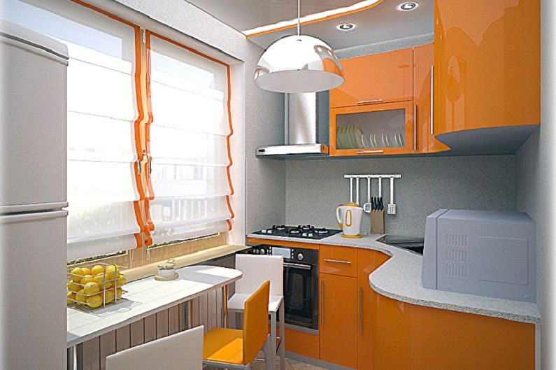 Интериорен дизайн на кухня 3 на 3 метра - снимка