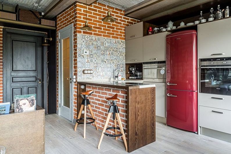 Bartheke in einer kleinen Küche