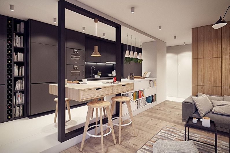Bartheke in einem Studio-Apartment