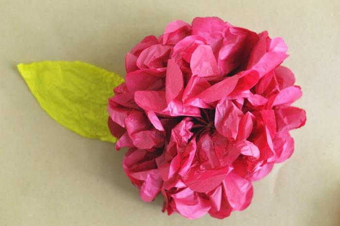 fleurs artificielles fleurs en papier fleur violette rose feuille verte