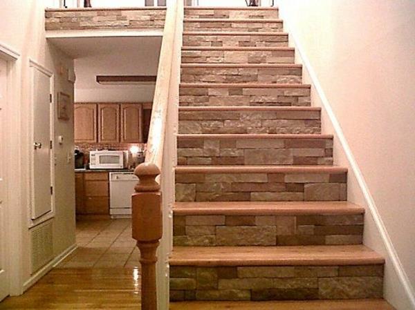 escaliers de revêtement de mur en pierre artificielle