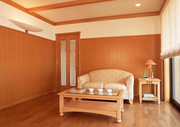 malowanie paneli z tworzywa sztucznego wygląd drewna ziarno projekt sypialni,