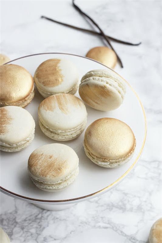 macarons français artistiques à la vanille