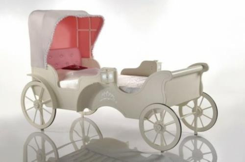 Chambre d'enfant motif lit carrosse coloris blanc