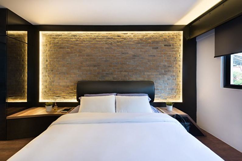 Schlafzimmer - Apartment-Design im High-Tech-Stil