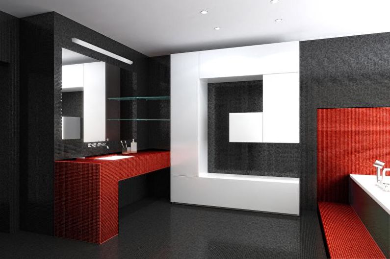 Badezimmer - Apartment-Design im High-Tech-Stil