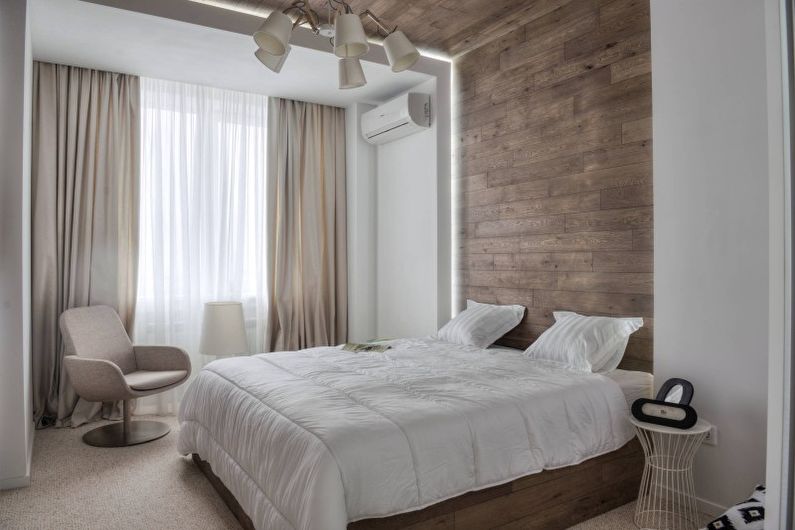 غرفة نوم - تصميم شقة بأسلوب التبسيط