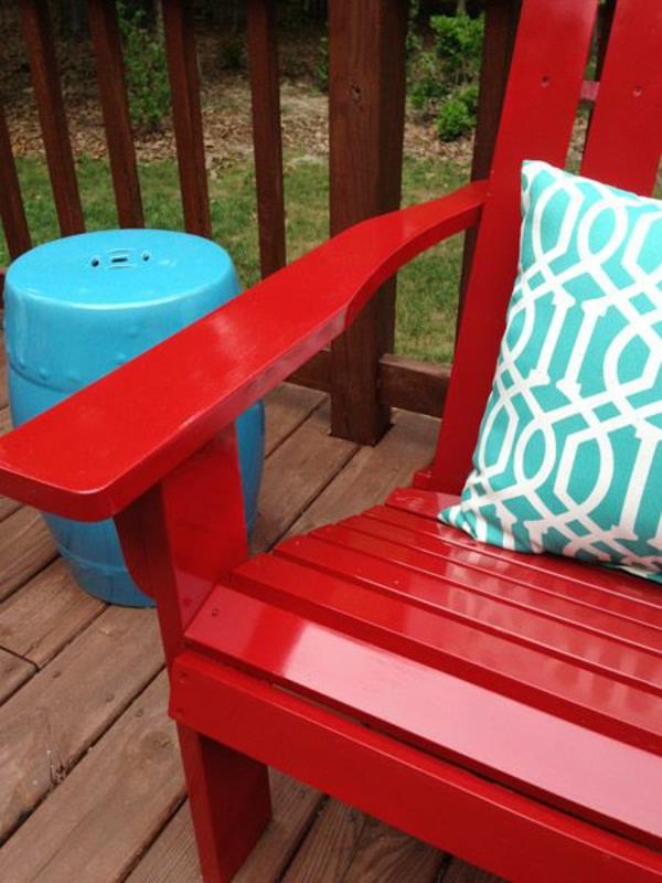 kolory lakieru do drewna meble z lakieru akrylowego czerwone krzesło ogrodowe