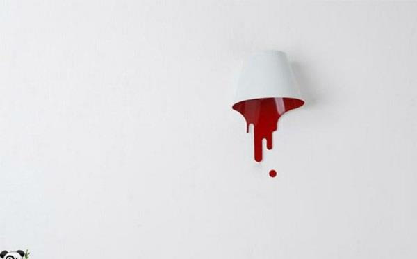lampes pur design classique mur blanc rouge