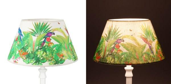 abat-jour motif perroquet idées de décoration tropicale