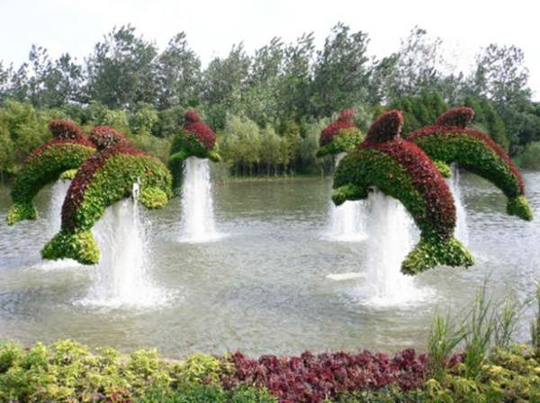 sculptures de jardin paysager de personnages de dessins animés plante aquatique