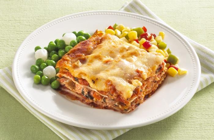Przepis na lasagne dieta wegańska gotowany na parze groszek kukurydziany