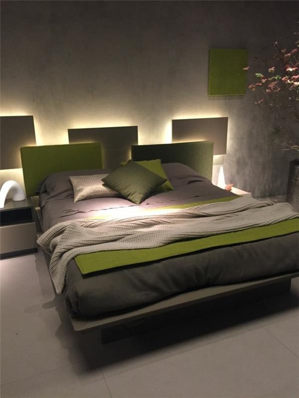 barre lumineuse led derrière les idées de lit pour les chambres à coucher
