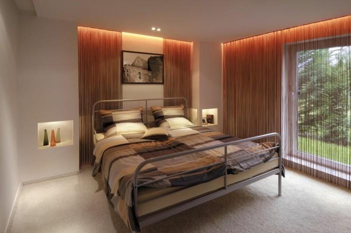 Idées d'ameublement de chambre à coucher avec barre lumineuse à LED
