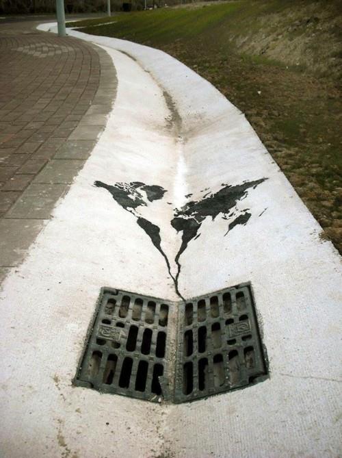 art de rue au sol en ligne
