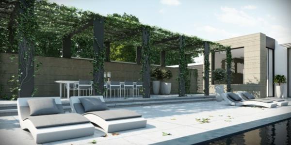 leżak pergola pomysły zewnętrzne i wewnętrzne basen zewnętrzny ando studio
