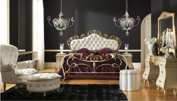 luksusowe pomysły na umeblowanie królewskie łóżko ze złotem