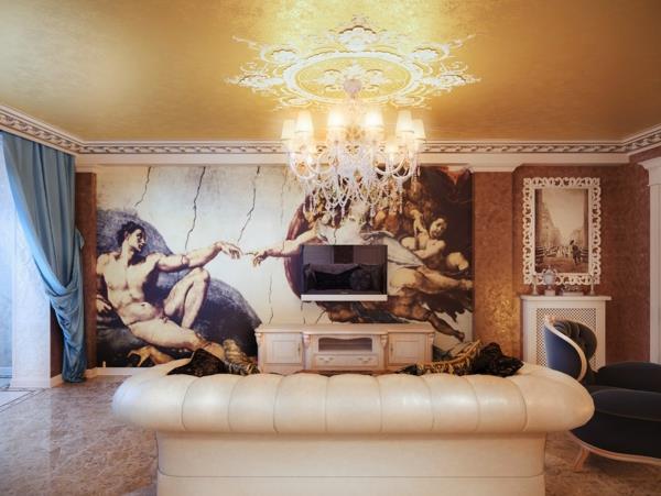 luksusowy wystrój domu dekoracja ścienna ilustracja michelangelo art