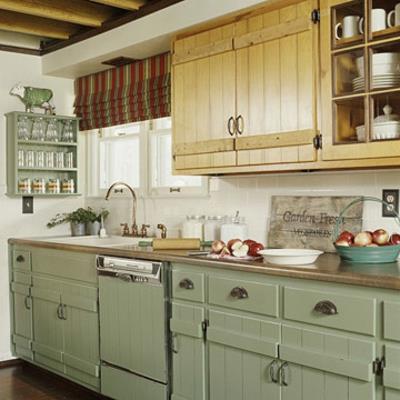 zrób to sam remont wąskie kuchnie wnętrza jasnozielone kolory