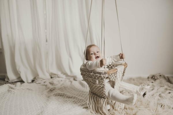 faire des idées de macramé pour la chambre de bébé se balancer soi-même