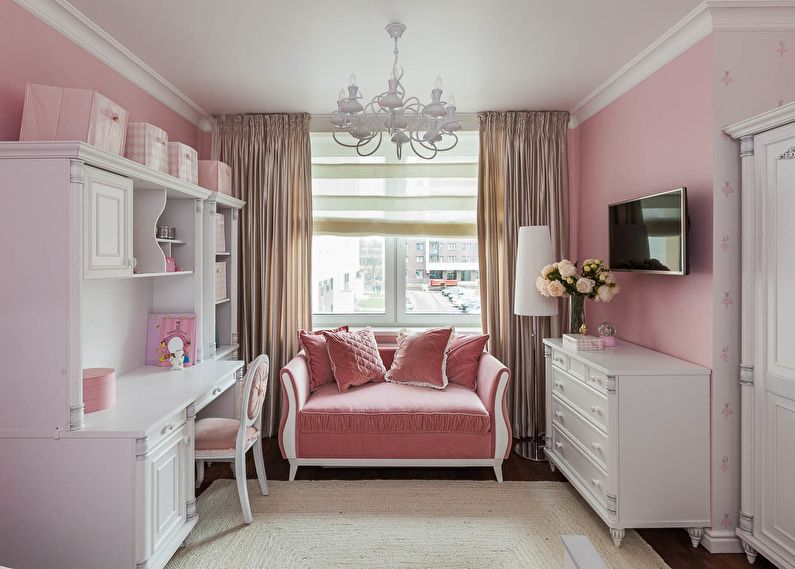 Kleines Kinderzimmer in Rosa