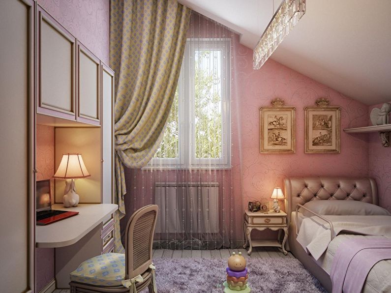 Kleines Kinderzimmer in Rosa