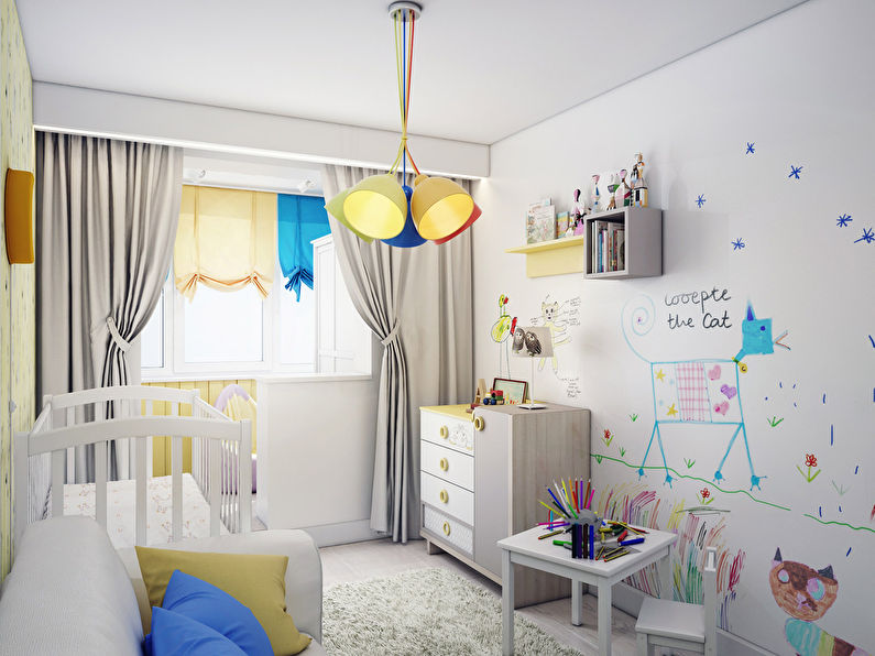 Gestaltung eines kleinen Kinderzimmers 9-10 qm. - Foto