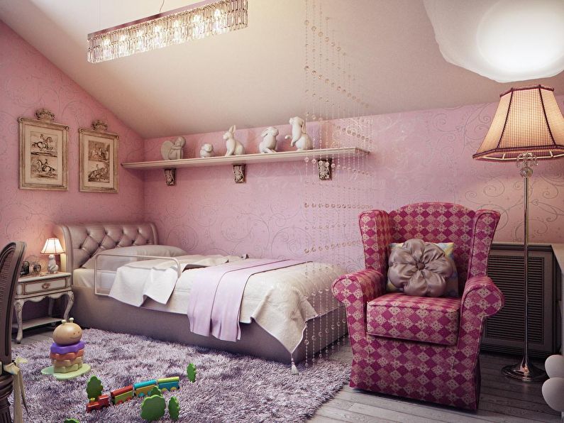 Design eines kleinen Kinderzimmers für ein Mädchen - Foto