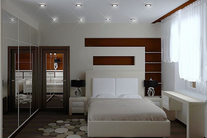 Kleines Schlafzimmer im Stil des Minimalismus - Innenarchitektur
