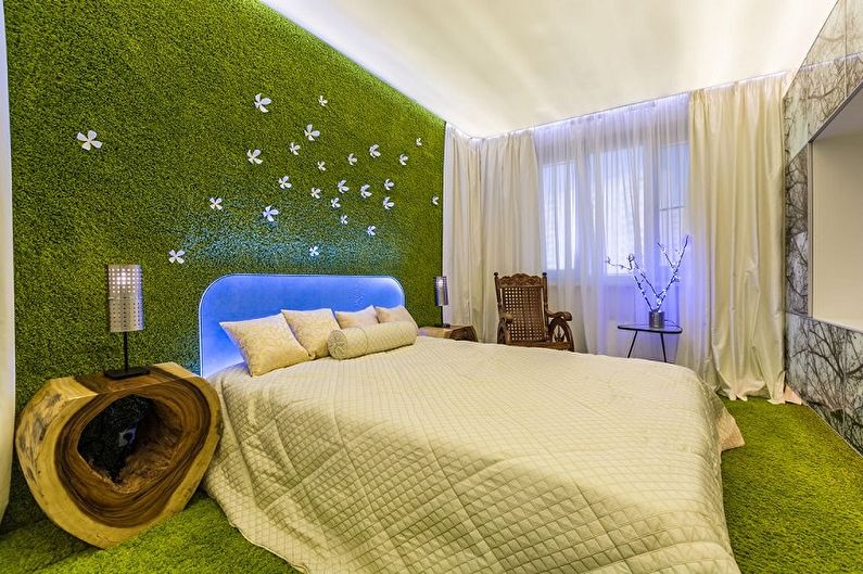 Kleines Schlafzimmer im Öko-Stil - Innenarchitektur