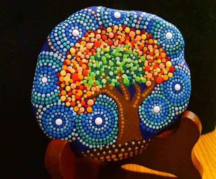 manala wzór kamienie malowanie drzewo życia