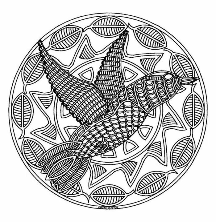 mandala pour noël coloriages oiseau de noël