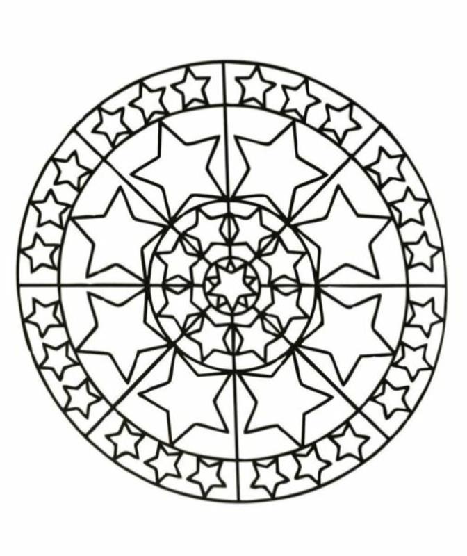 mandala pour noël coloriages étoiles de noël bricoler