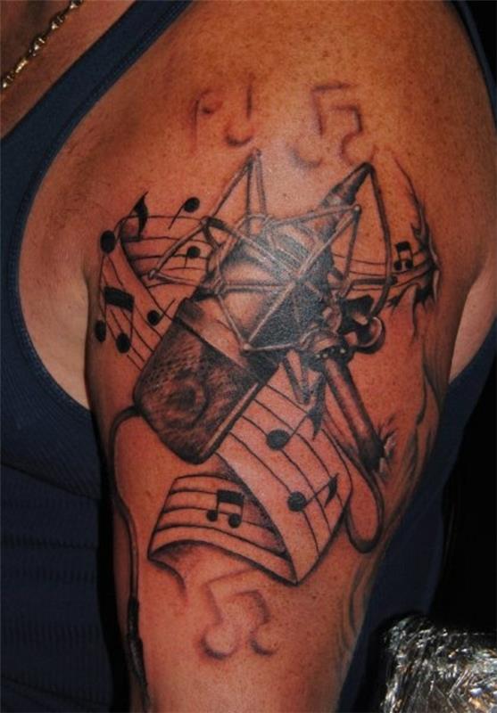 tatouage bras tatouages ​​motifs musicaux