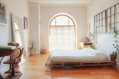 meubles palettes en bois chambre cadre de lit rembourrage
