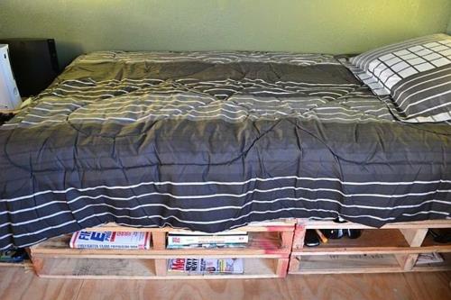 meubles palettes en bois sous lit rangement