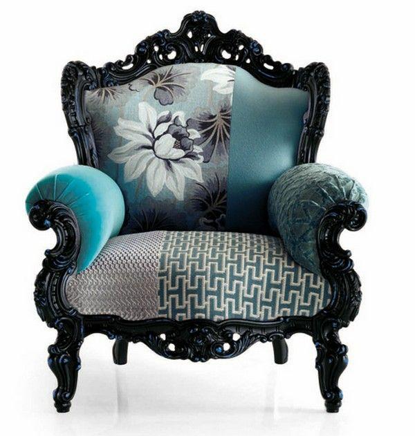 tissus d'ameublement motifs colorés combiner des chaises rembourrées restaurer des meubles anciens