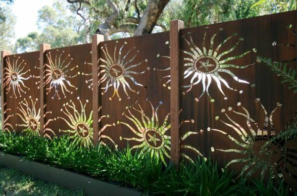 chiffres de motif de fleur de clôture de jardin en métal