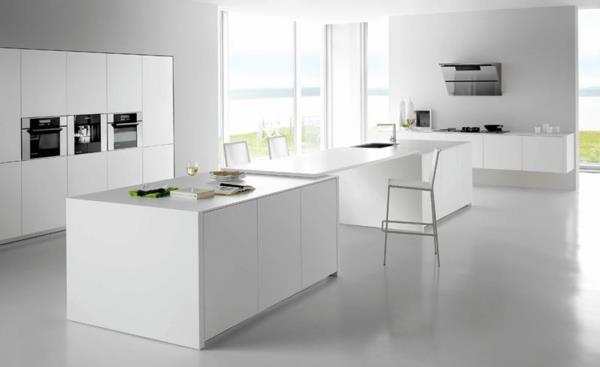 minimalistyczny sprzęt do projektowania kuchni w kolorze białym