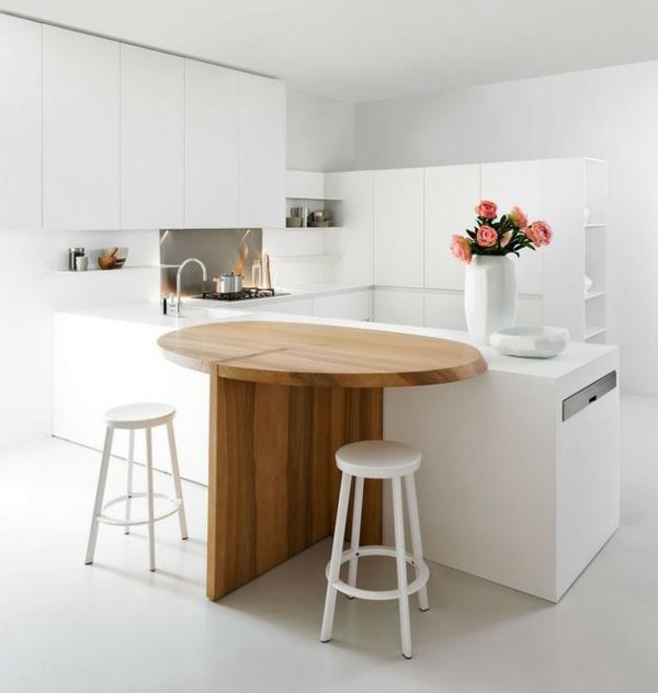 minimalistyczna biała kuchnia jadalnia drewno elmar studio