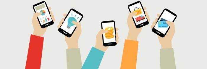 payer avec un téléphone portable illustration du titre illu commande future argent virtuel