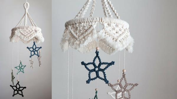 idées mobiles de macramé pour les bébés