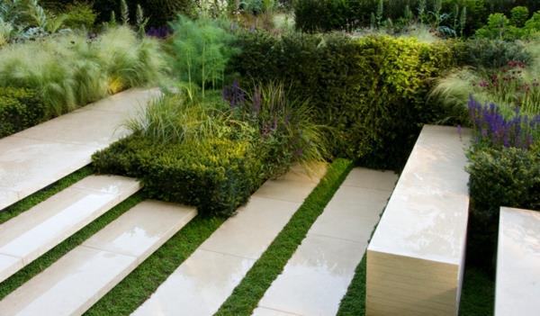 nowoczesne projekty ogrodów zdjęcia przykłady płyt betonowych