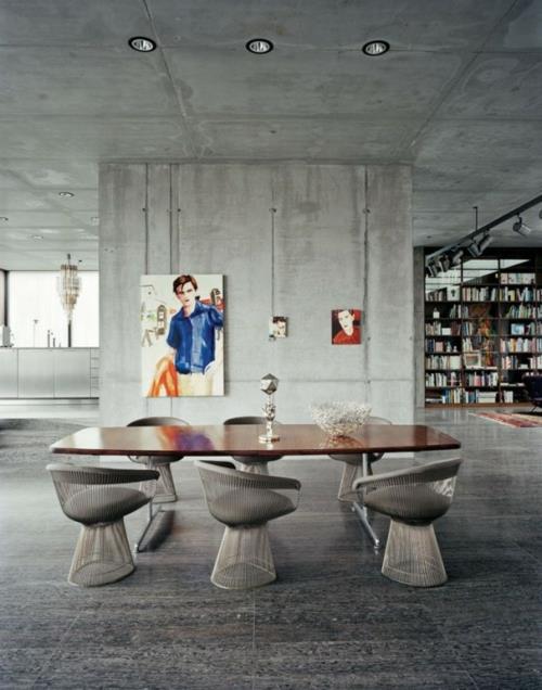 salon industriel moderne nuances grises design de mur rugueux