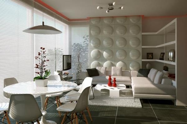 moderne-siège-coin-salle-à-manger-couleurs contrastées