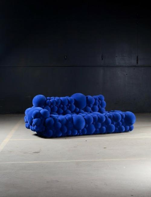 Kolekcja mebli niebieska sofa długa kanapa