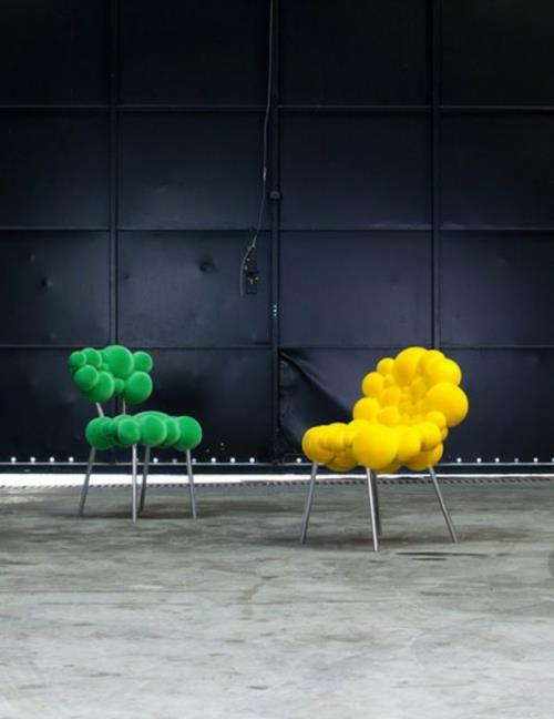 nowoczesna kolekcja mebli fotel zielony żółty tapicerowany