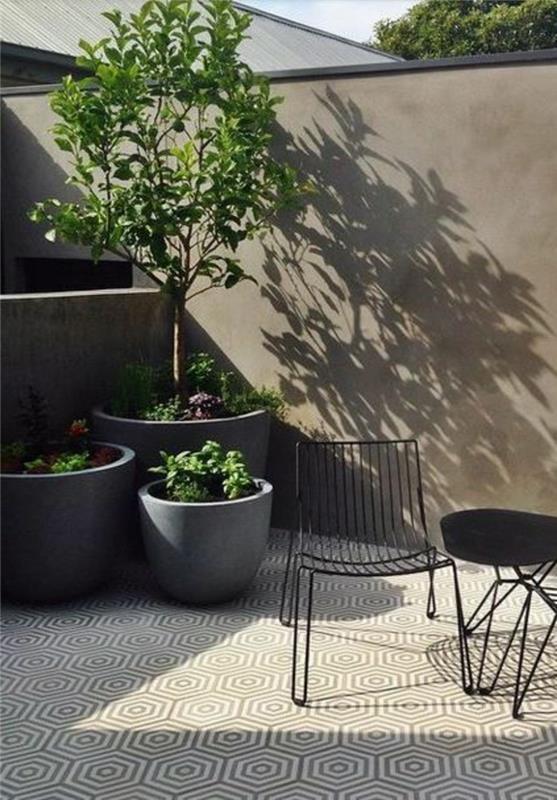 nowoczesny projekt tarasu zdjęcia meble balkonowe meble ogrodowe i rośliny doniczkowe