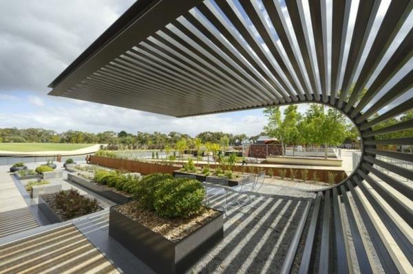 architecture moderne jardin design pergola métal